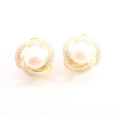 Orecchini Domar Gioielli Donna Orecchini perle argento 925 in Argento Cubic Zirconia EPB123963 - EPB123963
